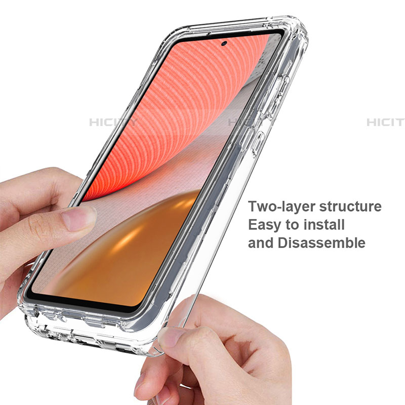 Silikon Hülle Handyhülle Ultra Dünn Flexible Schutzhülle Tasche Transparent Vorder und Rückseite 360 Grad Ganzkörper Farbverlauf für Samsung Galaxy A72 5G groß