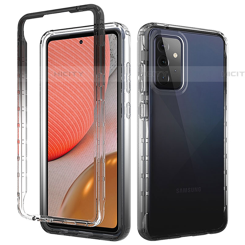 Silikon Hülle Handyhülle Ultra Dünn Flexible Schutzhülle Tasche Transparent Vorder und Rückseite 360 Grad Ganzkörper Farbverlauf für Samsung Galaxy A72 5G