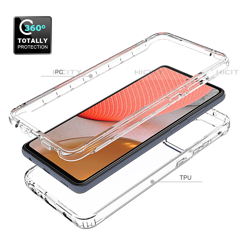 Silikon Hülle Handyhülle Ultra Dünn Flexible Schutzhülle Tasche Transparent Vorder und Rückseite 360 Grad Ganzkörper Farbverlauf für Samsung Galaxy A72 5G