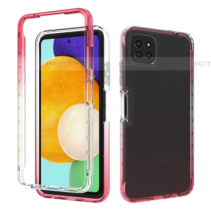 Silikon Hülle Handyhülle Ultra Dünn Flexible Schutzhülle Tasche Transparent Vorder und Rückseite 360 Grad Ganzkörper Farbverlauf für Samsung Galaxy F42 5G groß