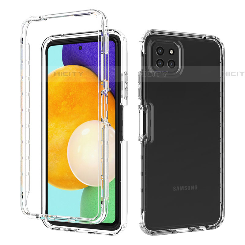 Silikon Hülle Handyhülle Ultra Dünn Flexible Schutzhülle Tasche Transparent Vorder und Rückseite 360 Grad Ganzkörper Farbverlauf für Samsung Galaxy F42 5G groß