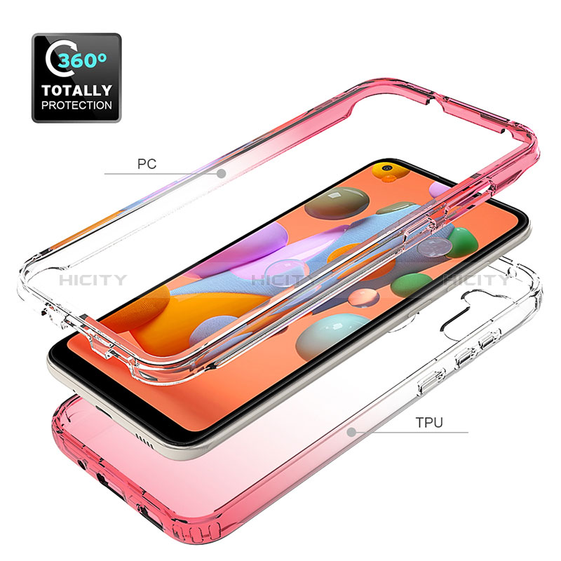 Silikon Hülle Handyhülle Ultra Dünn Flexible Schutzhülle Tasche Transparent Vorder und Rückseite 360 Grad Ganzkörper Farbverlauf für Samsung Galaxy M11 groß