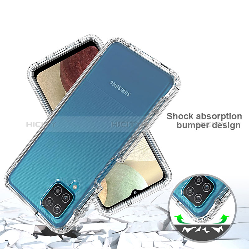 Silikon Hülle Handyhülle Ultra Dünn Flexible Schutzhülle Tasche Transparent Vorder und Rückseite 360 Grad Ganzkörper Farbverlauf für Samsung Galaxy M12 groß