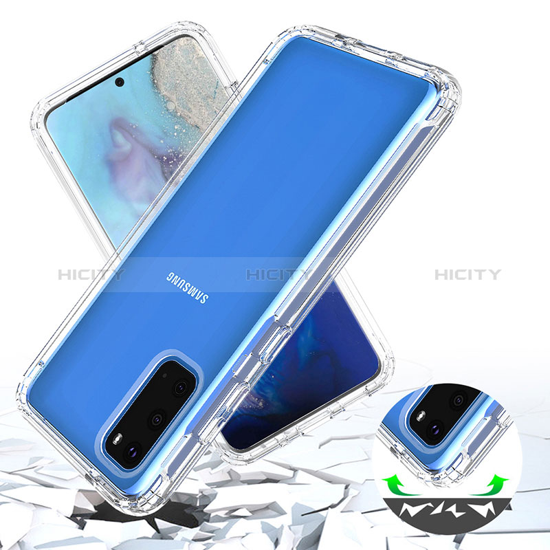 Silikon Hülle Handyhülle Ultra Dünn Flexible Schutzhülle Tasche Transparent Vorder und Rückseite 360 Grad Ganzkörper Farbverlauf für Samsung Galaxy S20 groß