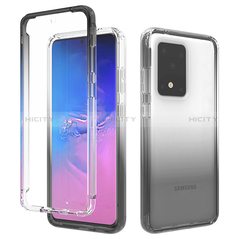 Silikon Hülle Handyhülle Ultra Dünn Flexible Schutzhülle Tasche Transparent Vorder und Rückseite 360 Grad Ganzkörper Farbverlauf für Samsung Galaxy S20 Ultra 5G