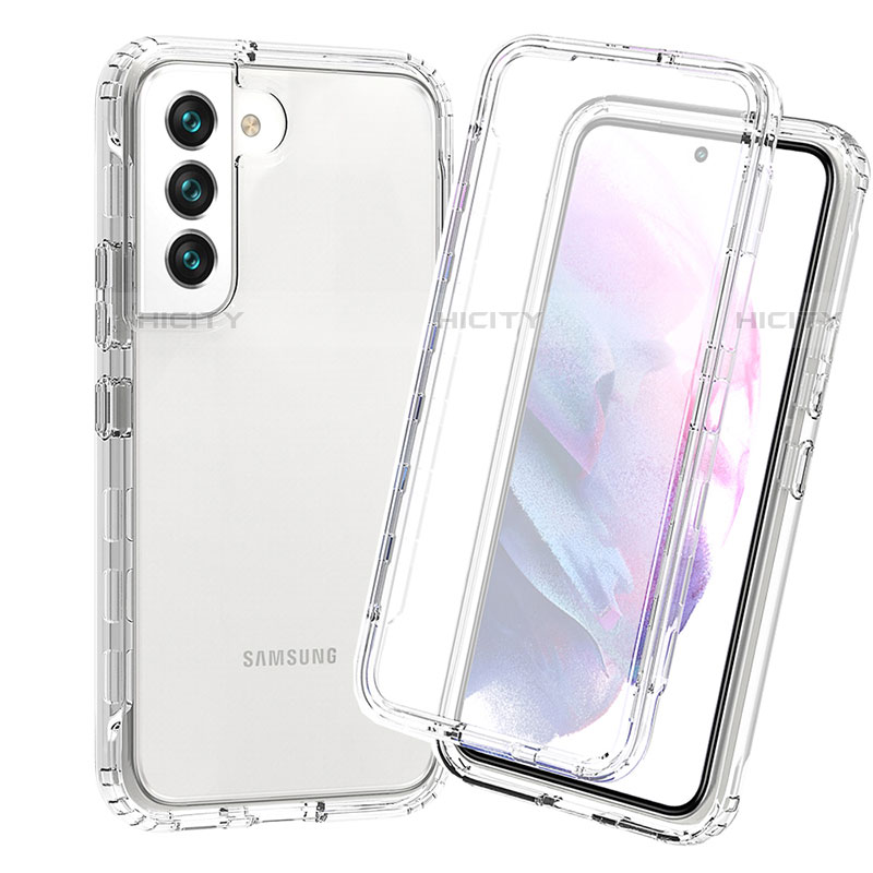 Silikon Hülle Handyhülle Ultra Dünn Flexible Schutzhülle Tasche Transparent Vorder und Rückseite 360 Grad Ganzkörper Farbverlauf für Samsung Galaxy S21 FE 5G groß