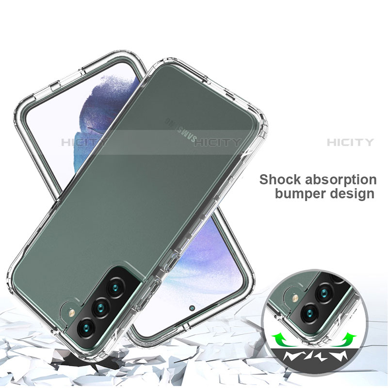 Silikon Hülle Handyhülle Ultra Dünn Flexible Schutzhülle Tasche Transparent Vorder und Rückseite 360 Grad Ganzkörper Farbverlauf für Samsung Galaxy S21 FE 5G groß