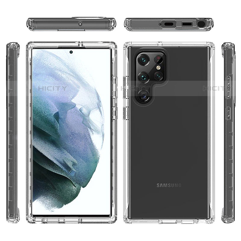 Silikon Hülle Handyhülle Ultra Dünn Flexible Schutzhülle Tasche Transparent Vorder und Rückseite 360 Grad Ganzkörper Farbverlauf für Samsung Galaxy S21 Ultra 5G