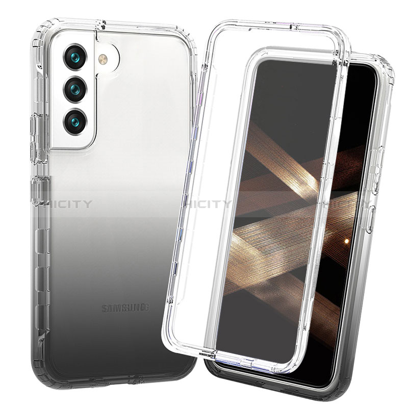 Silikon Hülle Handyhülle Ultra Dünn Flexible Schutzhülle Tasche Transparent Vorder und Rückseite 360 Grad Ganzkörper Farbverlauf für Samsung Galaxy S24 Plus 5G groß