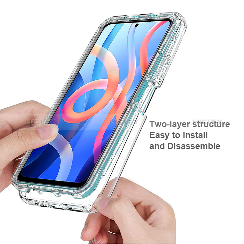 Silikon Hülle Handyhülle Ultra Dünn Flexible Schutzhülle Tasche Transparent Vorder und Rückseite 360 Grad Ganzkörper Farbverlauf für Xiaomi Poco M4 Pro 5G groß