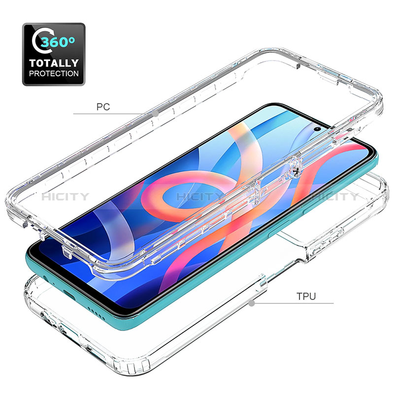 Silikon Hülle Handyhülle Ultra Dünn Flexible Schutzhülle Tasche Transparent Vorder und Rückseite 360 Grad Ganzkörper Farbverlauf für Xiaomi Poco M4 Pro 5G groß