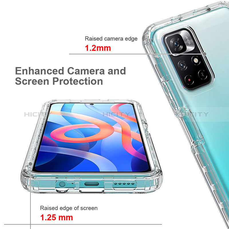 Silikon Hülle Handyhülle Ultra Dünn Flexible Schutzhülle Tasche Transparent Vorder und Rückseite 360 Grad Ganzkörper Farbverlauf für Xiaomi Poco M4 Pro 5G groß