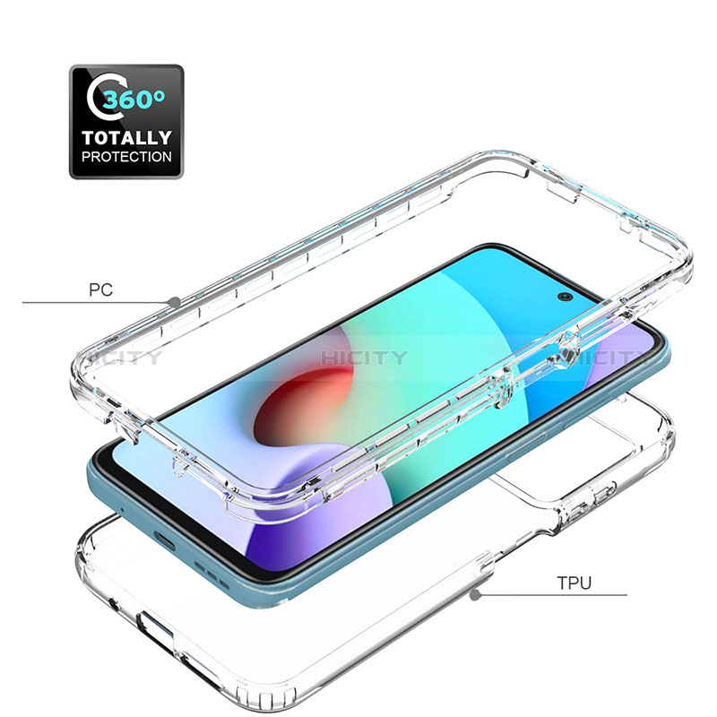 Silikon Hülle Handyhülle Ultra Dünn Flexible Schutzhülle Tasche Transparent Vorder und Rückseite 360 Grad Ganzkörper Farbverlauf für Xiaomi Redmi 10 (2022)