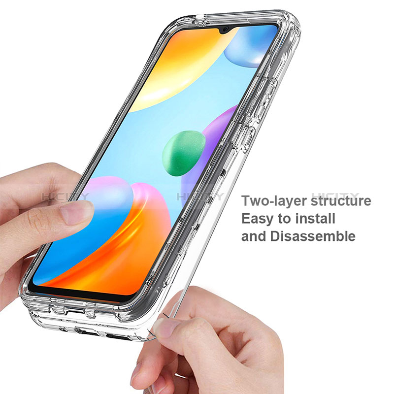 Silikon Hülle Handyhülle Ultra Dünn Flexible Schutzhülle Tasche Transparent Vorder und Rückseite 360 Grad Ganzkörper Farbverlauf für Xiaomi Redmi 10 India groß