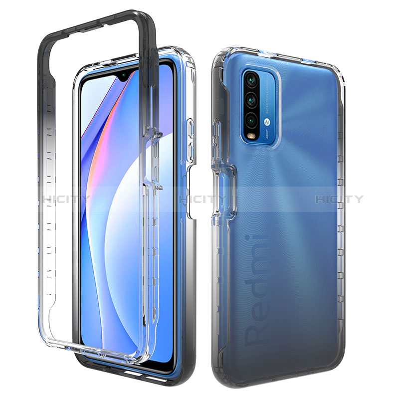 Silikon Hülle Handyhülle Ultra Dünn Flexible Schutzhülle Tasche Transparent Vorder und Rückseite 360 Grad Ganzkörper Farbverlauf für Xiaomi Redmi 9 Power groß