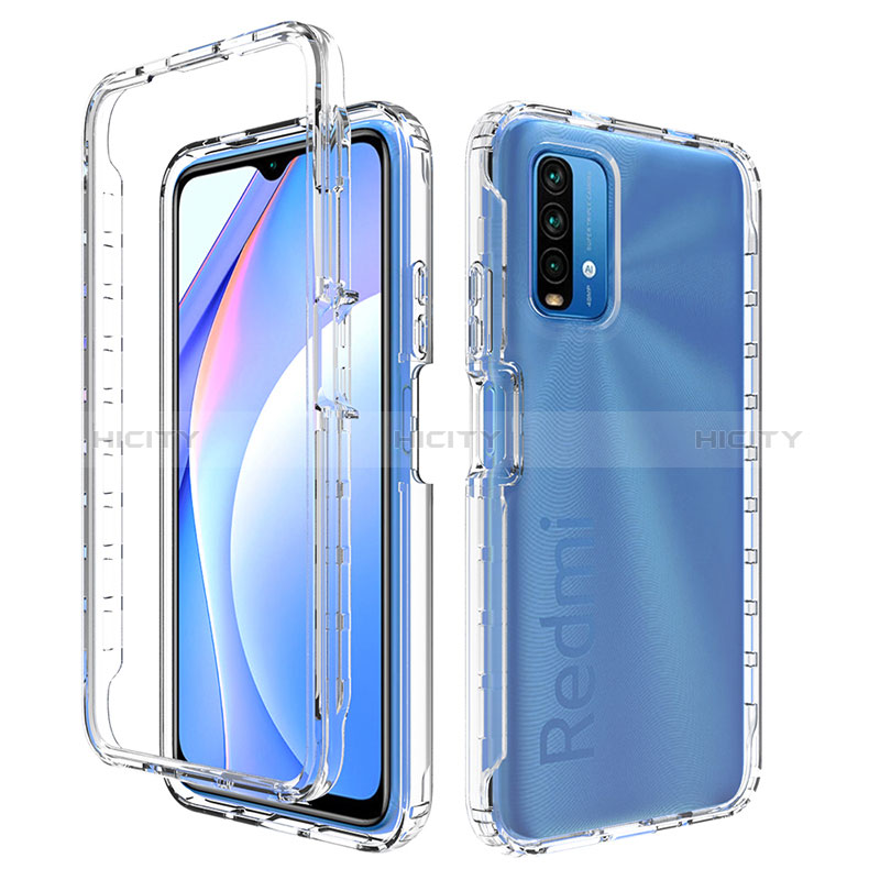 Silikon Hülle Handyhülle Ultra Dünn Flexible Schutzhülle Tasche Transparent Vorder und Rückseite 360 Grad Ganzkörper Farbverlauf für Xiaomi Redmi 9 Power groß