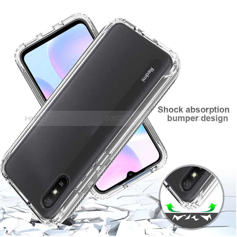 Silikon Hülle Handyhülle Ultra Dünn Flexible Schutzhülle Tasche Transparent Vorder und Rückseite 360 Grad Ganzkörper Farbverlauf für Xiaomi Redmi 9A groß