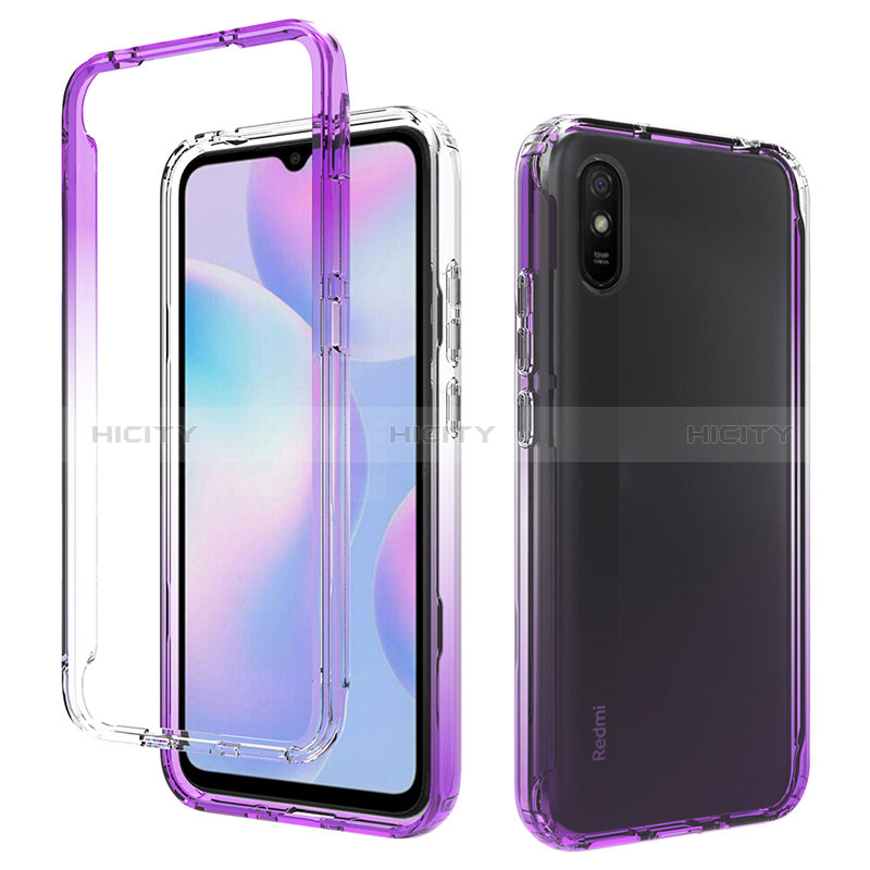 Silikon Hülle Handyhülle Ultra Dünn Flexible Schutzhülle Tasche Transparent Vorder und Rückseite 360 Grad Ganzkörper Farbverlauf für Xiaomi Redmi 9A