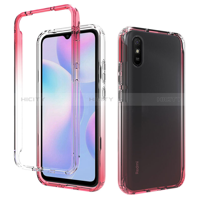 Silikon Hülle Handyhülle Ultra Dünn Flexible Schutzhülle Tasche Transparent Vorder und Rückseite 360 Grad Ganzkörper Farbverlauf für Xiaomi Redmi 9A groß