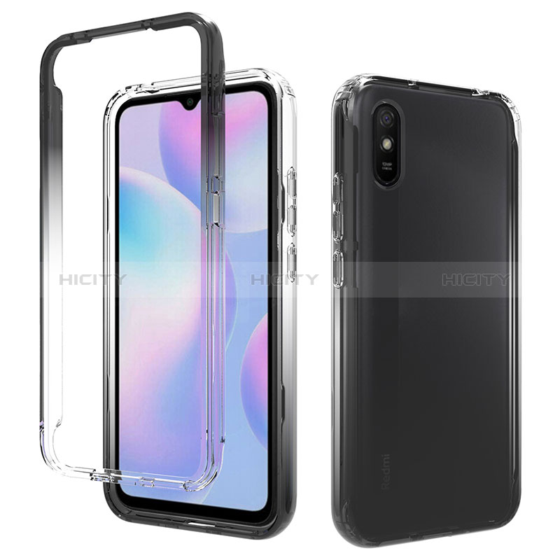 Silikon Hülle Handyhülle Ultra Dünn Flexible Schutzhülle Tasche Transparent Vorder und Rückseite 360 Grad Ganzkörper Farbverlauf für Xiaomi Redmi 9A groß