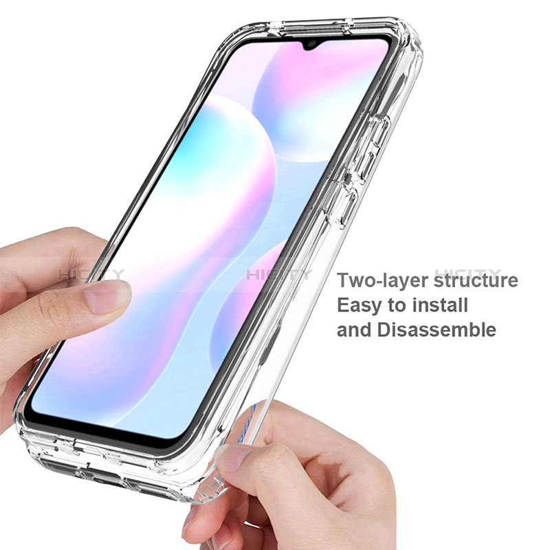 Silikon Hülle Handyhülle Ultra Dünn Flexible Schutzhülle Tasche Transparent Vorder und Rückseite 360 Grad Ganzkörper Farbverlauf für Xiaomi Redmi 9A groß