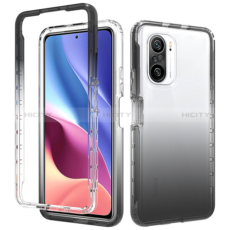 Silikon Hülle Handyhülle Ultra Dünn Flexible Schutzhülle Tasche Transparent Vorder und Rückseite 360 Grad Ganzkörper Farbverlauf für Xiaomi Redmi K40 5G groß