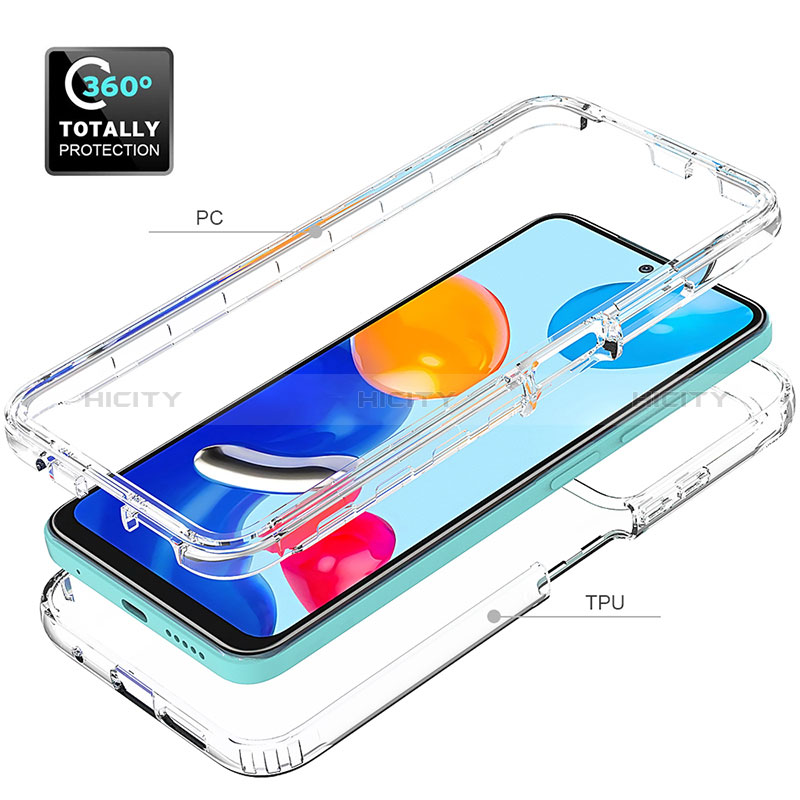 Silikon Hülle Handyhülle Ultra Dünn Flexible Schutzhülle Tasche Transparent Vorder und Rückseite 360 Grad Ganzkörper Farbverlauf für Xiaomi Redmi Note 11 Pro 4G groß