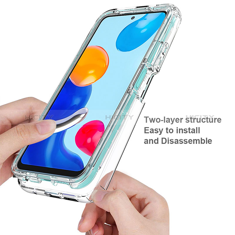 Silikon Hülle Handyhülle Ultra Dünn Flexible Schutzhülle Tasche Transparent Vorder und Rückseite 360 Grad Ganzkörper Farbverlauf für Xiaomi Redmi Note 11 Pro 5G groß