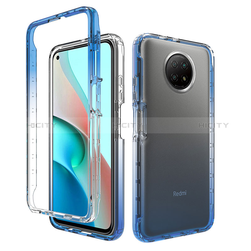 Silikon Hülle Handyhülle Ultra Dünn Flexible Schutzhülle Tasche Transparent Vorder und Rückseite 360 Grad Ganzkörper Farbverlauf für Xiaomi Redmi Note 9 5G groß