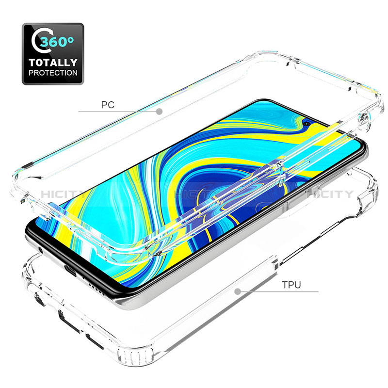 Silikon Hülle Handyhülle Ultra Dünn Flexible Schutzhülle Tasche Transparent Vorder und Rückseite 360 Grad Ganzkörper Farbverlauf für Xiaomi Redmi Note 9 Pro