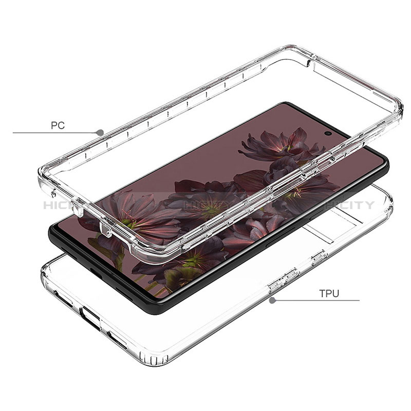 Silikon Hülle Handyhülle Ultra Dünn Flexible Schutzhülle Tasche Transparent Vorder und Rückseite 360 Grad Ganzkörper Farbverlauf JX1 für Google Pixel 7 Pro 5G groß