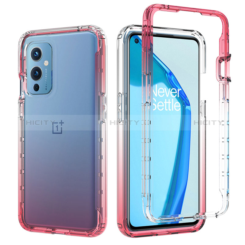 Silikon Hülle Handyhülle Ultra Dünn Flexible Schutzhülle Tasche Transparent Vorder und Rückseite 360 Grad Ganzkörper Farbverlauf JX1 für OnePlus 9 5G groß