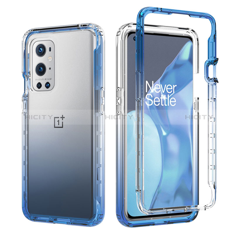 Silikon Hülle Handyhülle Ultra Dünn Flexible Schutzhülle Tasche Transparent Vorder und Rückseite 360 Grad Ganzkörper Farbverlauf JX1 für OnePlus 9 Pro 5G