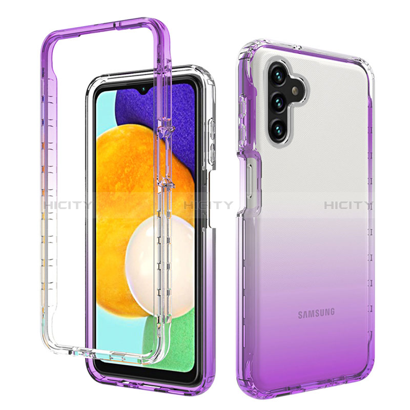 Silikon Hülle Handyhülle Ultra Dünn Flexible Schutzhülle Tasche Transparent Vorder und Rückseite 360 Grad Ganzkörper Farbverlauf JX1 für Samsung Galaxy A04s