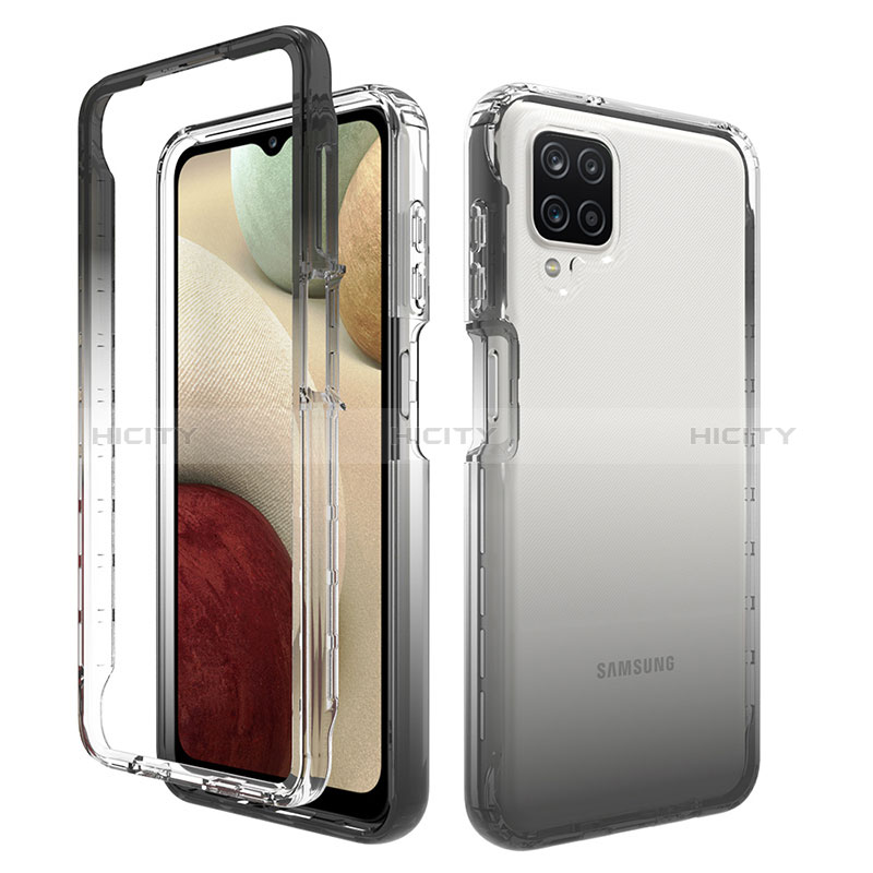 Silikon Hülle Handyhülle Ultra Dünn Flexible Schutzhülle Tasche Transparent Vorder und Rückseite 360 Grad Ganzkörper Farbverlauf JX1 für Samsung Galaxy A12