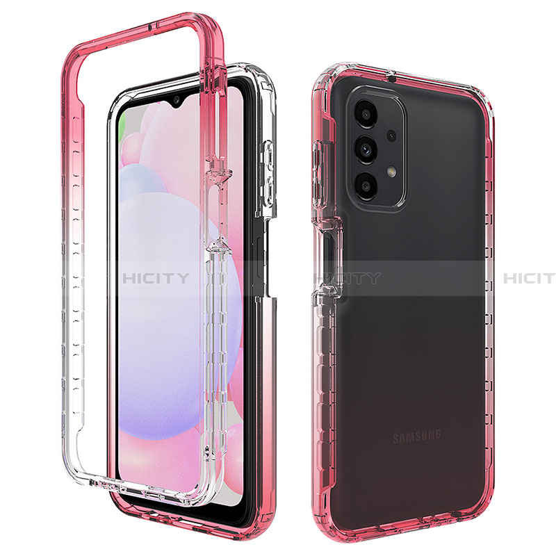 Silikon Hülle Handyhülle Ultra Dünn Flexible Schutzhülle Tasche Transparent Vorder und Rückseite 360 Grad Ganzkörper Farbverlauf JX1 für Samsung Galaxy A13 4G groß