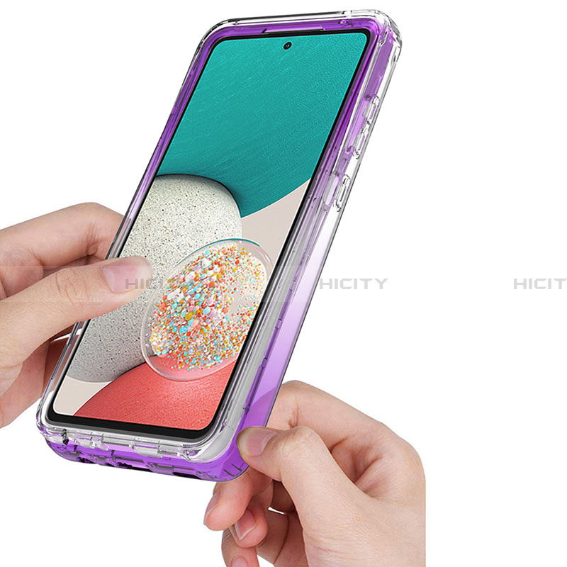 Silikon Hülle Handyhülle Ultra Dünn Flexible Schutzhülle Tasche Transparent Vorder und Rückseite 360 Grad Ganzkörper Farbverlauf JX1 für Samsung Galaxy A33 5G groß