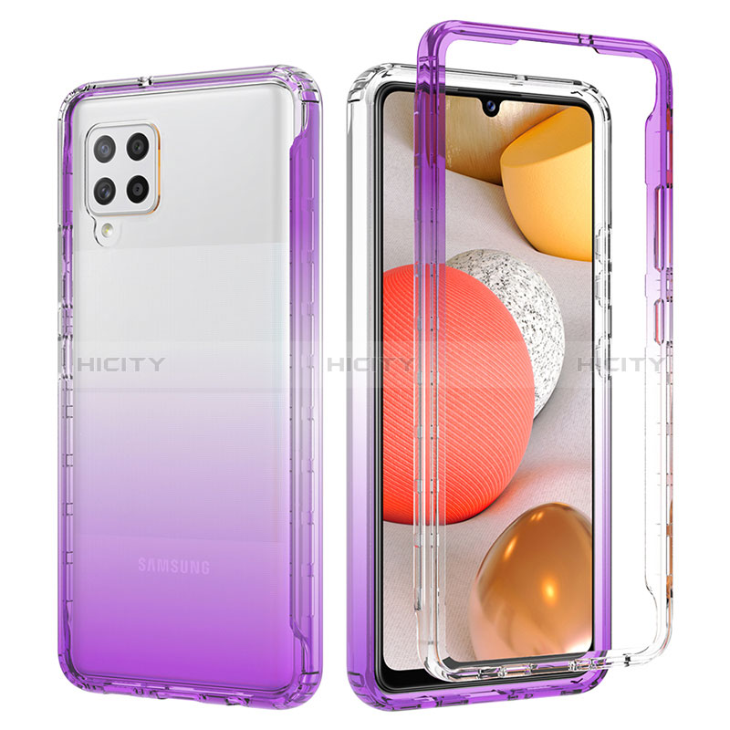 Silikon Hülle Handyhülle Ultra Dünn Flexible Schutzhülle Tasche Transparent Vorder und Rückseite 360 Grad Ganzkörper Farbverlauf JX1 für Samsung Galaxy A42 5G groß