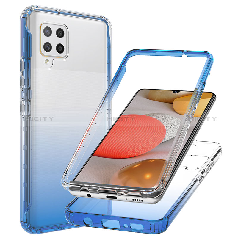 Silikon Hülle Handyhülle Ultra Dünn Flexible Schutzhülle Tasche Transparent Vorder und Rückseite 360 Grad Ganzkörper Farbverlauf JX1 für Samsung Galaxy A42 5G groß