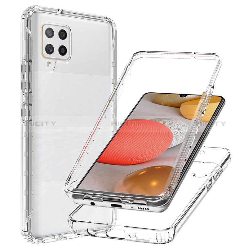 Silikon Hülle Handyhülle Ultra Dünn Flexible Schutzhülle Tasche Transparent Vorder und Rückseite 360 Grad Ganzkörper Farbverlauf JX1 für Samsung Galaxy A42 5G Klar