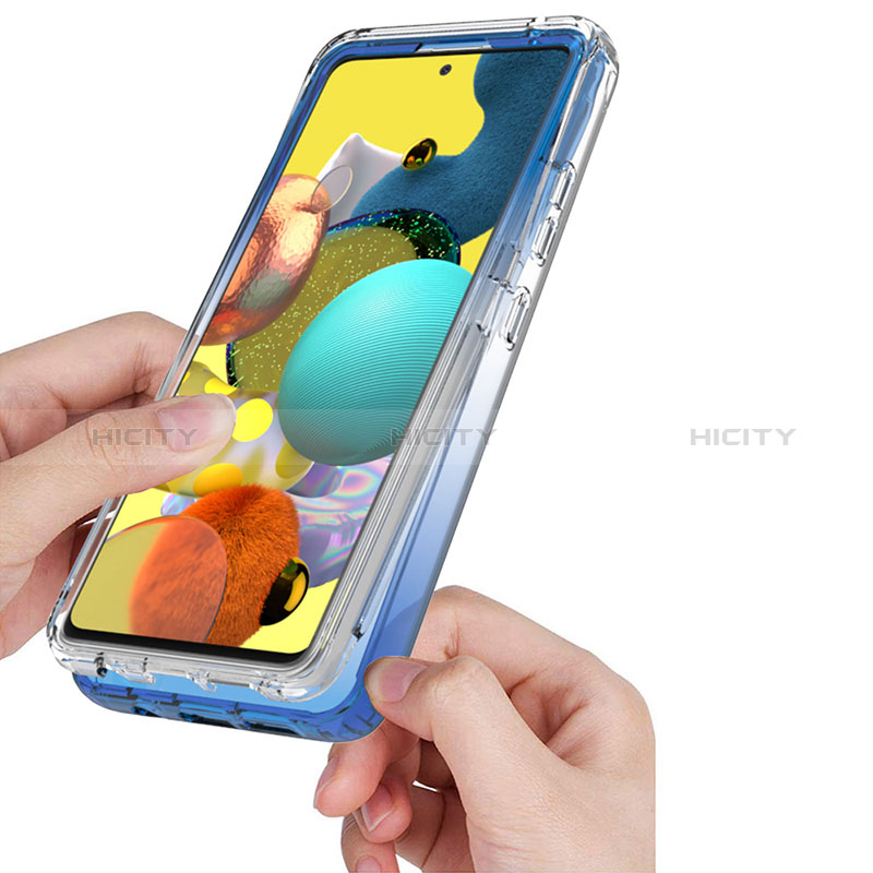 Silikon Hülle Handyhülle Ultra Dünn Flexible Schutzhülle Tasche Transparent Vorder und Rückseite 360 Grad Ganzkörper Farbverlauf JX1 für Samsung Galaxy A51 5G