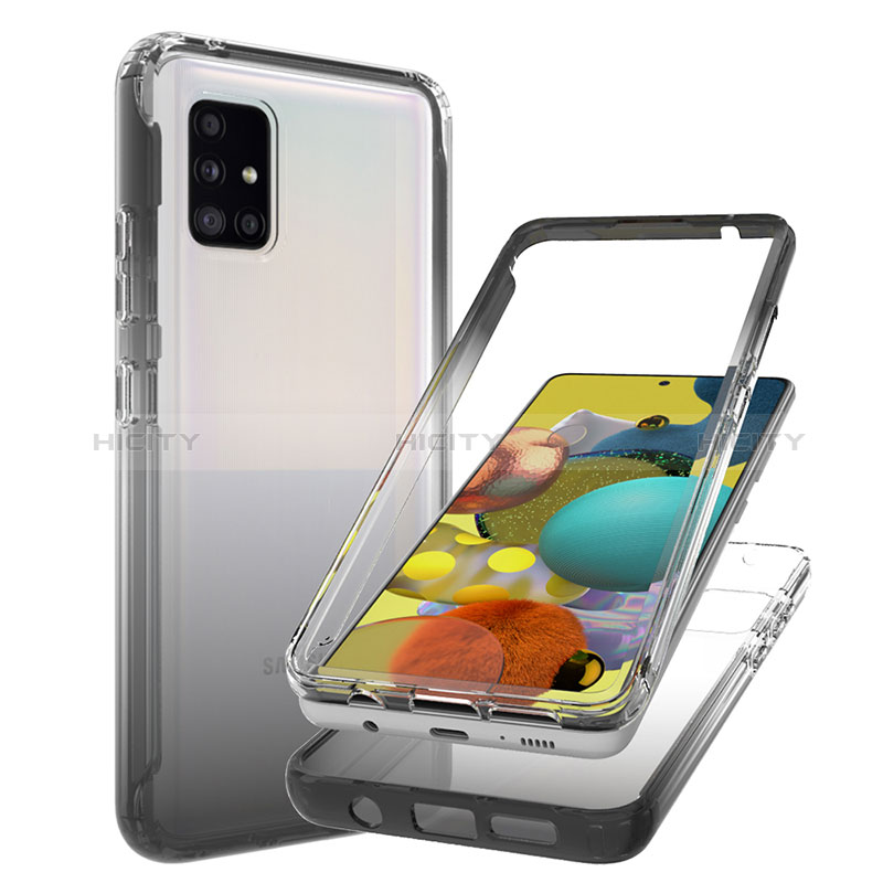 Silikon Hülle Handyhülle Ultra Dünn Flexible Schutzhülle Tasche Transparent Vorder und Rückseite 360 Grad Ganzkörper Farbverlauf JX1 für Samsung Galaxy A51 5G