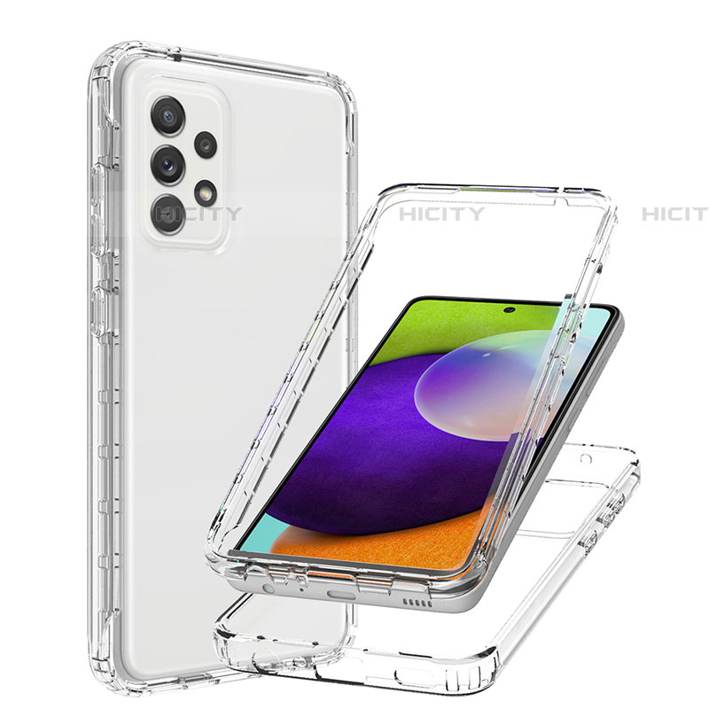 Silikon Hülle Handyhülle Ultra Dünn Flexible Schutzhülle Tasche Transparent Vorder und Rückseite 360 Grad Ganzkörper Farbverlauf JX1 für Samsung Galaxy A52 4G