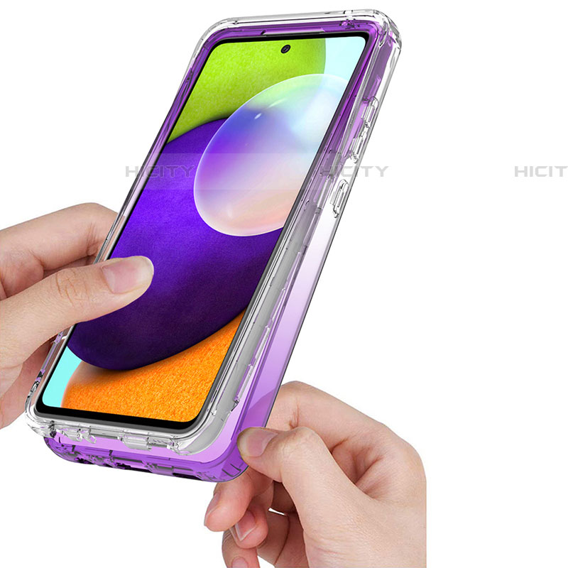 Silikon Hülle Handyhülle Ultra Dünn Flexible Schutzhülle Tasche Transparent Vorder und Rückseite 360 Grad Ganzkörper Farbverlauf JX1 für Samsung Galaxy A52 4G