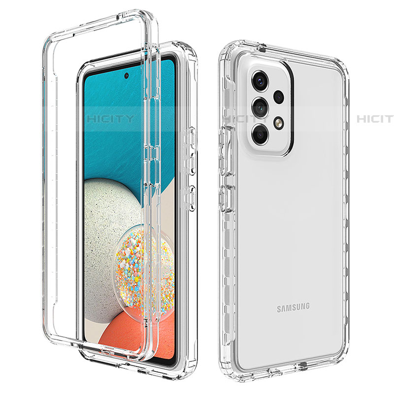 Silikon Hülle Handyhülle Ultra Dünn Flexible Schutzhülle Tasche Transparent Vorder und Rückseite 360 Grad Ganzkörper Farbverlauf JX1 für Samsung Galaxy A53 5G groß