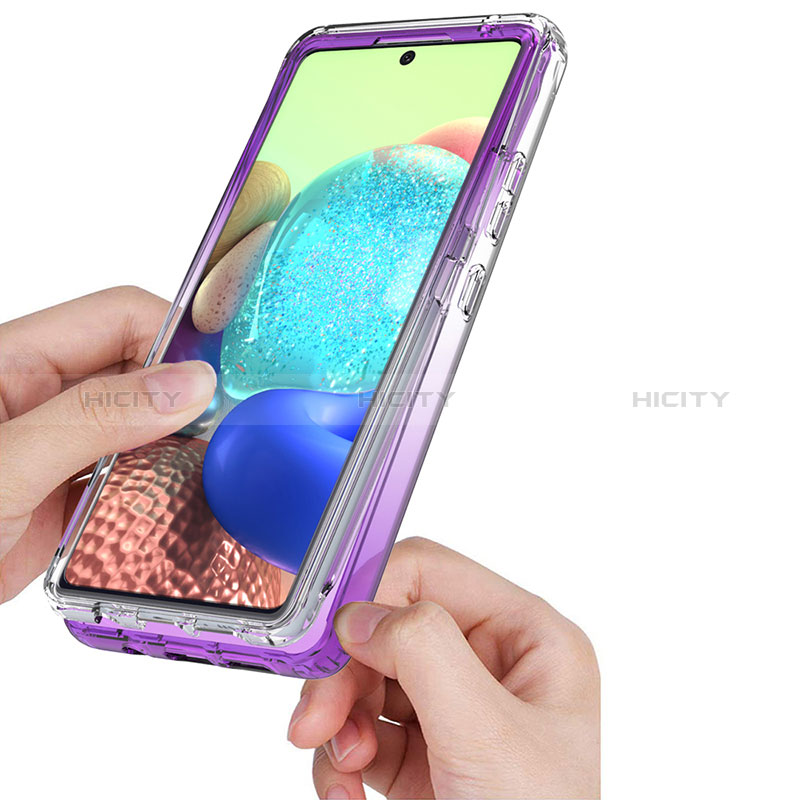 Silikon Hülle Handyhülle Ultra Dünn Flexible Schutzhülle Tasche Transparent Vorder und Rückseite 360 Grad Ganzkörper Farbverlauf JX1 für Samsung Galaxy A71 4G A715 groß