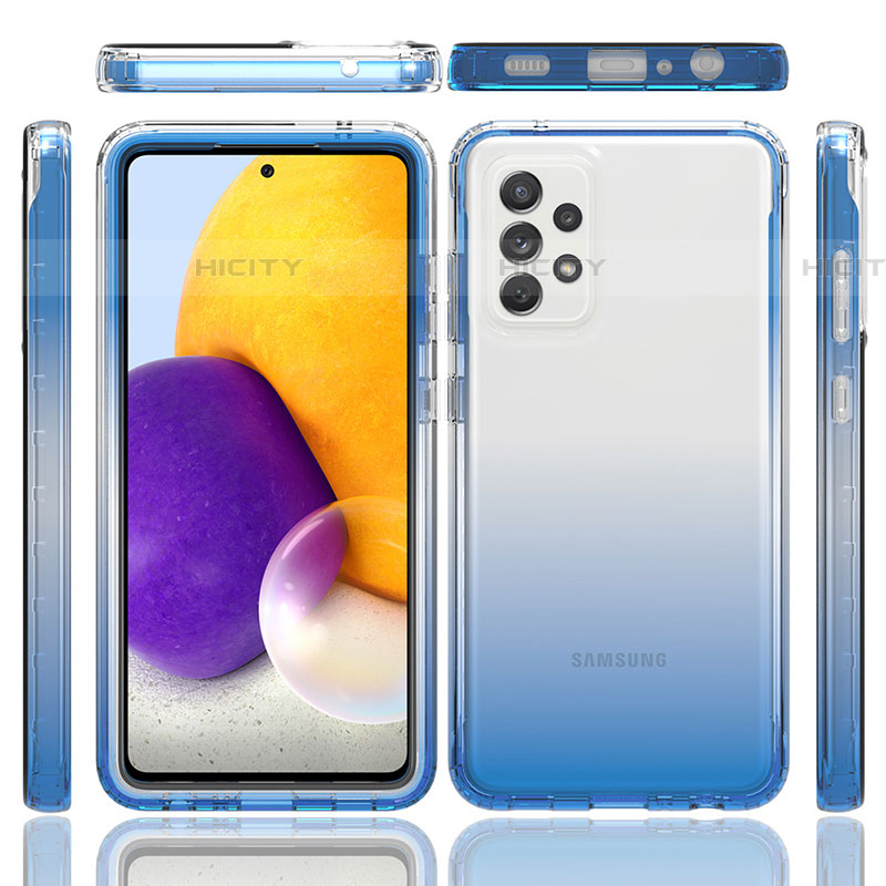 Silikon Hülle Handyhülle Ultra Dünn Flexible Schutzhülle Tasche Transparent Vorder und Rückseite 360 Grad Ganzkörper Farbverlauf JX1 für Samsung Galaxy A72 4G groß