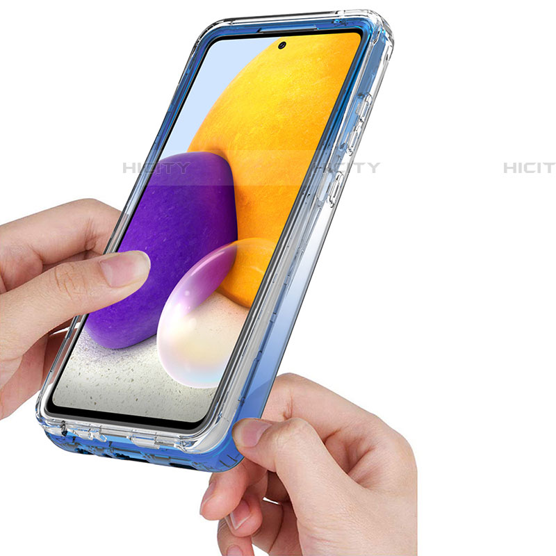 Silikon Hülle Handyhülle Ultra Dünn Flexible Schutzhülle Tasche Transparent Vorder und Rückseite 360 Grad Ganzkörper Farbverlauf JX1 für Samsung Galaxy A72 5G