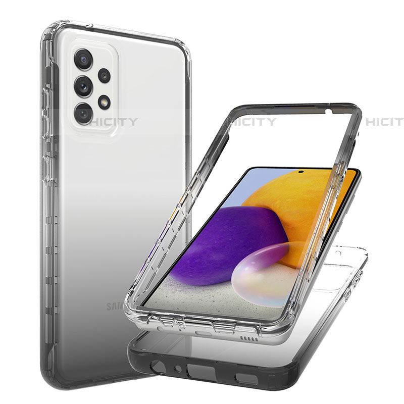 Silikon Hülle Handyhülle Ultra Dünn Flexible Schutzhülle Tasche Transparent Vorder und Rückseite 360 Grad Ganzkörper Farbverlauf JX1 für Samsung Galaxy A72 5G