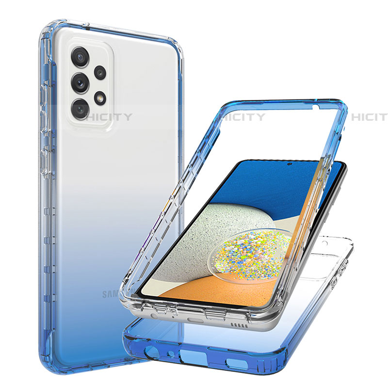 Silikon Hülle Handyhülle Ultra Dünn Flexible Schutzhülle Tasche Transparent Vorder und Rückseite 360 Grad Ganzkörper Farbverlauf JX1 für Samsung Galaxy A73 5G